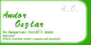 andor oszlar business card